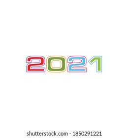2021 new year icon vector illustration design template