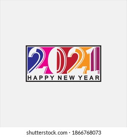 2021 new year icon vector illustration design template.Design for banner, greeting cards, brochure or print. Vector illustration. Isolated on white background.