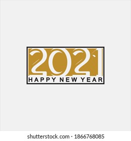 2021 new year icon vector illustration design template.Design for banner, greeting cards, brochure or print. Vector illustration. Isolated on white background.