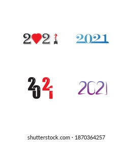 2021 new year icon vector illustration design template