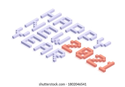 2021 New year isometric vector illustration art. Minimal 2021 vector Holiday decoration elements for design, postcard, greeting cards and invitations or flyer