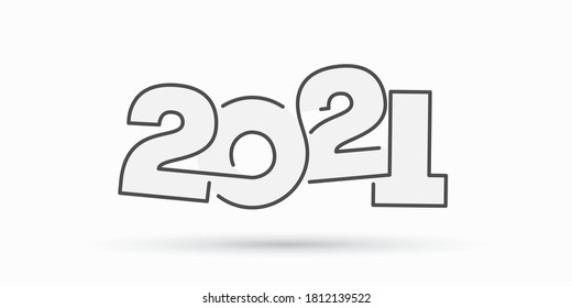 Ilustración vectorial de letras del año nuevo 2021