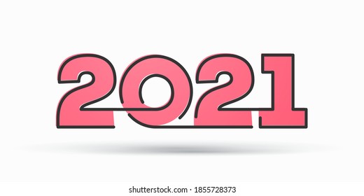 2021 new year lettering vector illustration