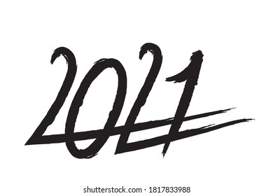 2021 New Year Logo text design. 2021 number design.