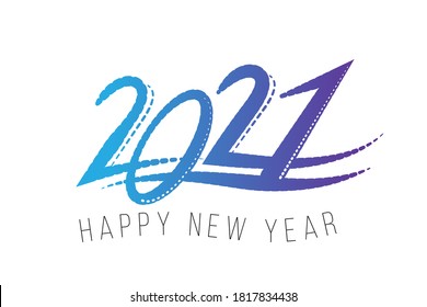 2021 New Year Logo text design. 2021 number design. Text happy new year