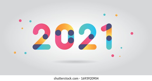 2021 new year numbers with gradient color 