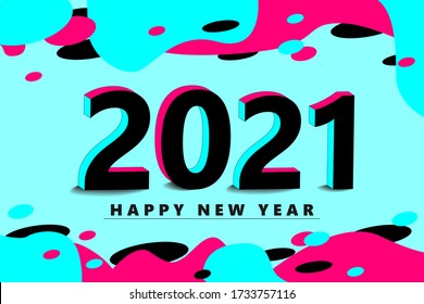 2021 New year. Ox horoscope sign.  2021 logo design. Greeting card in the style of social media. Flat minimalistic vector illustration. EPS10