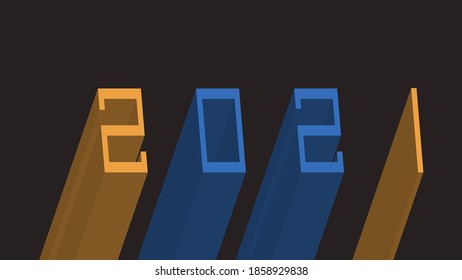 Afiche de Año Nuevo 2021. Diseño de vectores.