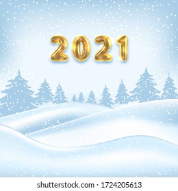 2021 New Year Poster, Winter Outdoor Background