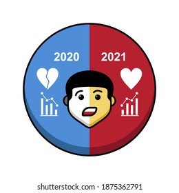 2021 new year resolution illustration. Easy to edit with vector file. Can use for your illustration. Especially about new year celebration.