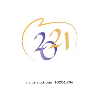 2021 new year sign. Vector illustration design.