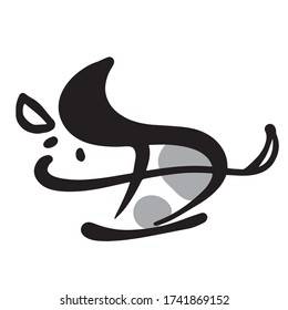 Diseño del sello de Año Nuevo 2021 (está escrito como vaca en japonés)