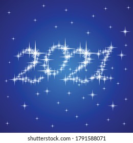 2021 new year stars on dark blue vector theme