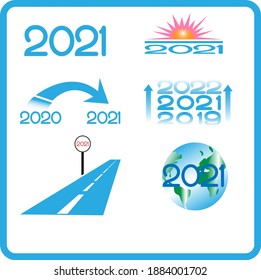 2021 diseño de logotipo de texto de año nuevo incluido en el nuevo año.