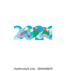 2021 New year text vector design