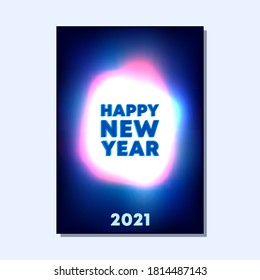 2021 New Year typography with abstract gradient texture design for greeting card, poster, brochure, flyer cover, or other printing products. Vector illustration.