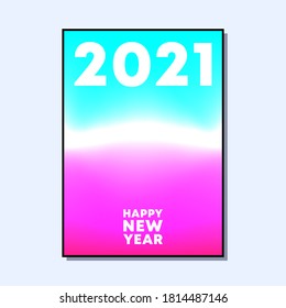 Tipografía de Año Nuevo 2021 con diseño de textura de gradiente abstracto para tarjetas de felicitación, afiches, folletos, portada de volante u otros productos de impresión. Ilustración vectorial.