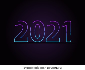 Plantilla de diseño de vectores para el año 2021. Número de degradado moderno. Diseño moderno y dinámico de estilo creativo