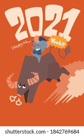 2021 New Year's card. "Cattle and rats and Rodeo"