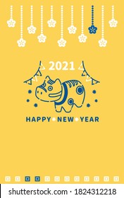 2021 Silvester-Kartenillustration.