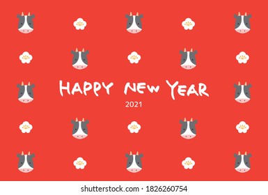 2021 New Year's card material Ox year
