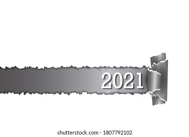 2021 New Year's card silver background