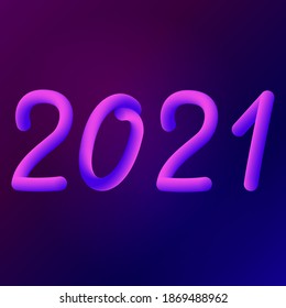 2021 New Year's Day Vector Background Lettering Purple Galaxy Design