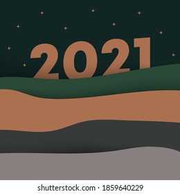 2021 Nummer Hintergrundgrafik Vektorgrafik für das neue Jahr 2021 Banner.