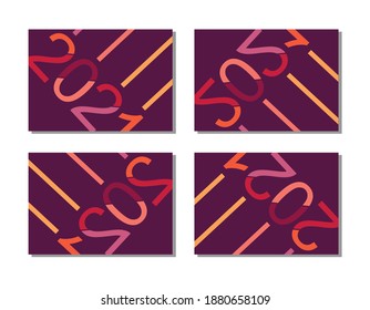 2021 number design template. Collection of 2021 happy new year background 2