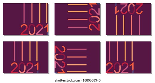 2021 number design template. Collection of 2021 happy new year background