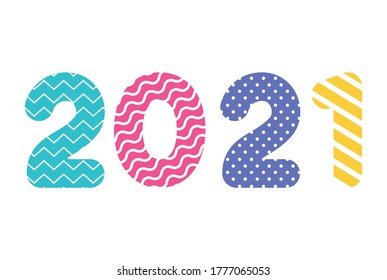 2021 number with lines and points of happy new year design, Welcome celebrate greeting card happy decorative and celebration theme Vector illustration
