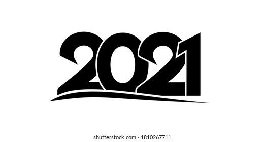  2021 number on white background.  2021 logo text design. Design template Celebration typography poster, banner or greeting card for Happy new year. Vector Illustration