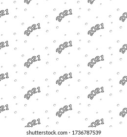 2021 number seamless vector pattern background. Trendy textile, stylish fabric, wrapping. Concept holliday template, decor element illustration modern
