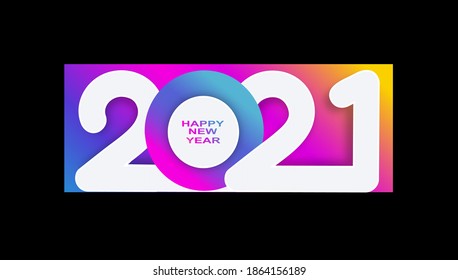 NÚMEROS DE 2021 PARA DISEÑOS EN AÑOS NUEVOS, CON UN GRADIENTE COLOR ALEATORIO CON DISEÑOS SENCILLOS E INTERESANTES