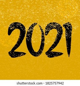 2021 on golden background vector illustration