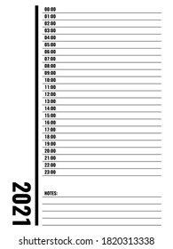 2021 personal day schedule template, time in international format