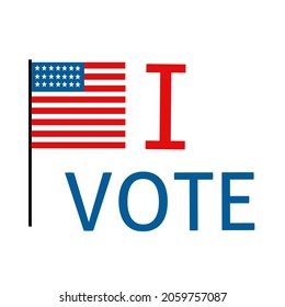 The 2021 Presidential Election in the United States. Polling day, US Election. Patriotic American elements. Vector illustration