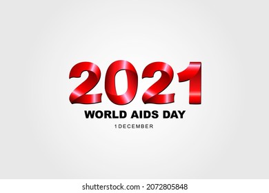 Ilustración vectorial de cinta roja 2021. Concepto del Día Mundial del SIDA