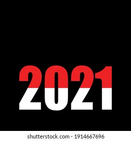 2021 with red and white color.