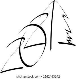 2021 Schrift-Handschrift. Design Template Feiern Typografie Poster, Banner oder Grußkarte für Frohe Weihnachten und glückliches neues Jahr. Vektorgrafik
