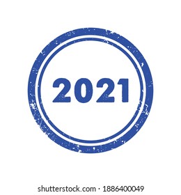 2021 stamp grunge effect print