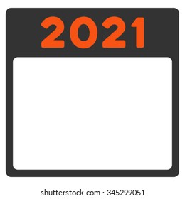 2021 Syllabus vector icon. Style is bicolor flat symbol, orange and gray colors, rounded angles, white background.