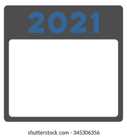 2021 Syllabus vector icon. Style is bicolor flat symbol, cobalt and gray colors, rounded angles, white background.