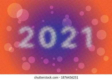 2021. Ein Textzeichen mit abstrakter, farbiger Hintergrundstruktur.