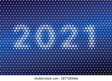 2021. A text sign with an abstract colored background texture.