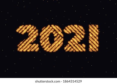 2021 text written in golden sparkle style background