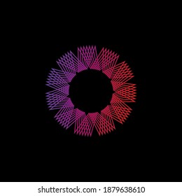 Vector de espirografo de tendencia de 2021 sobre fondo negro