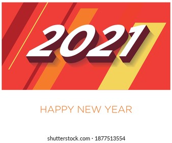 2021 typography with vibrant colour for card 