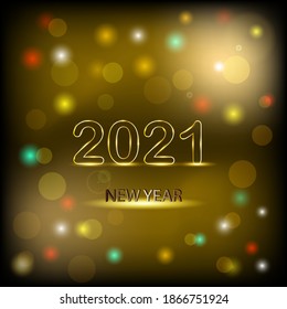 2021 vector illustration with light effect for celebration card. new year 2021 celebration background