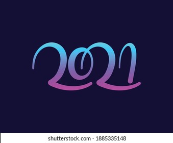 2021 vision, Happy new year 2021. Vector modern minimalist text number logo design Concept.